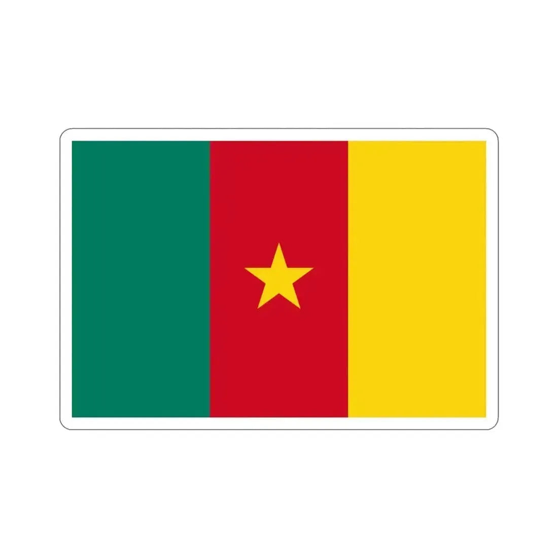 Flag of Cameroon STICKER Vinyl Die-Cut Decal 4 Inch - The Sticker Space