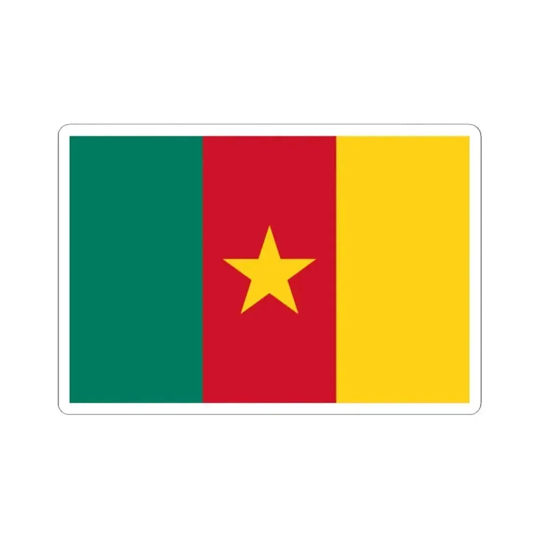 Flag of Cameroon type 2 (Cameroon) STICKER Vinyl Kiss-Cut Decal 2 Inch White - The Sticker Space