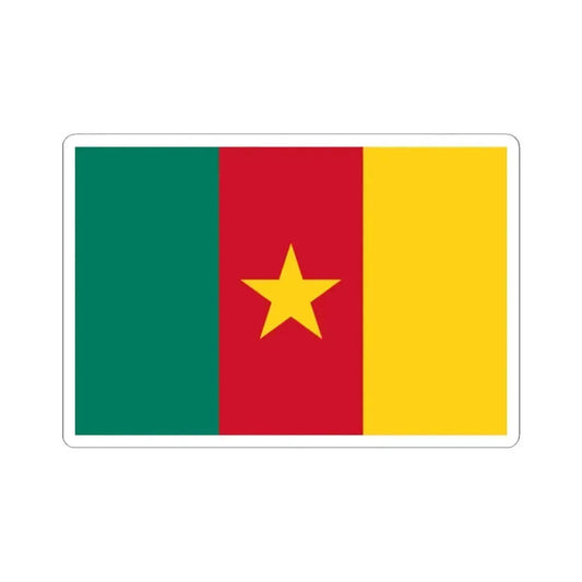 Flag of Cameroon type 2 (Cameroon) STICKER Vinyl Kiss-Cut Decal 2 Inch White - The Sticker Space