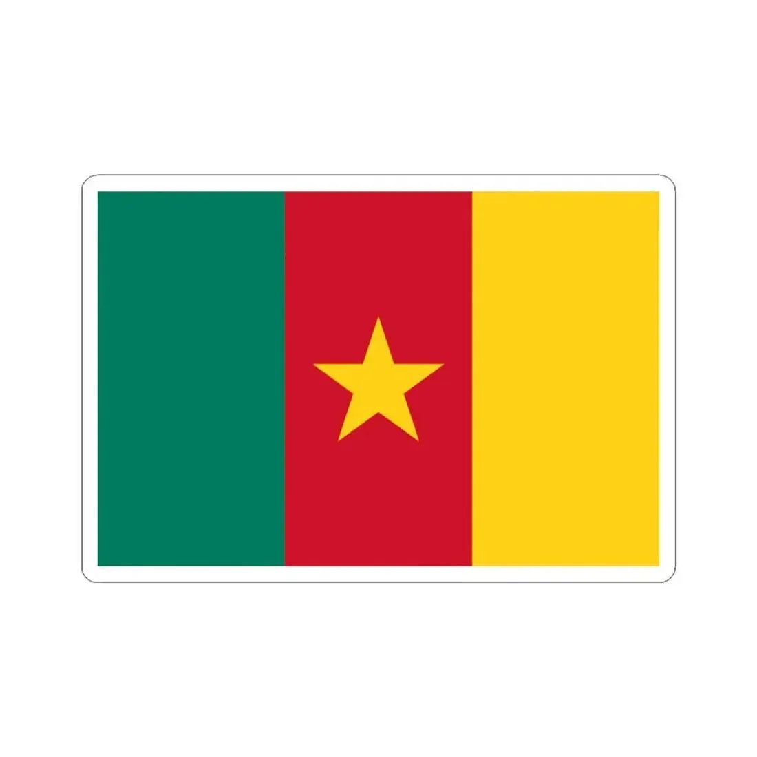 Flag of Cameroon type 2 (Cameroon) STICKER Vinyl Kiss-Cut Decal 3 Inch White - The Sticker Space