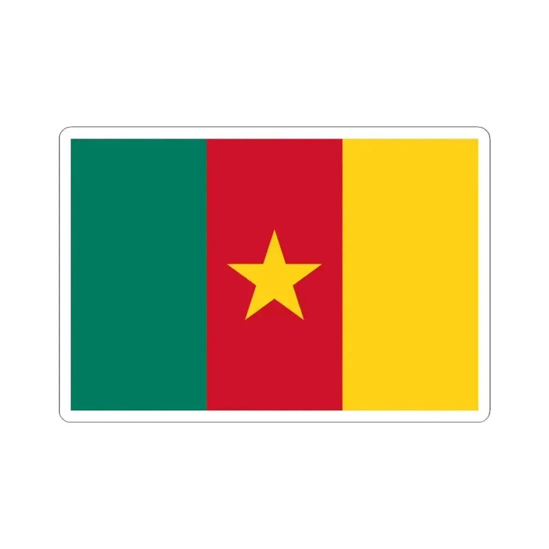 Flag of Cameroon type 2 (Cameroon) STICKER Vinyl Kiss-Cut Decal 4 Inch White - The Sticker Space