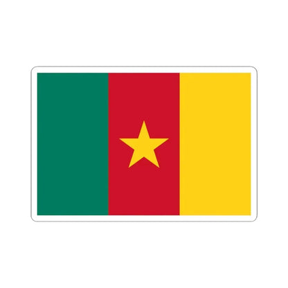 Flag of Cameroon type 2 (Cameroon) STICKER Vinyl Kiss-Cut Decal 4 Inch White - The Sticker Space