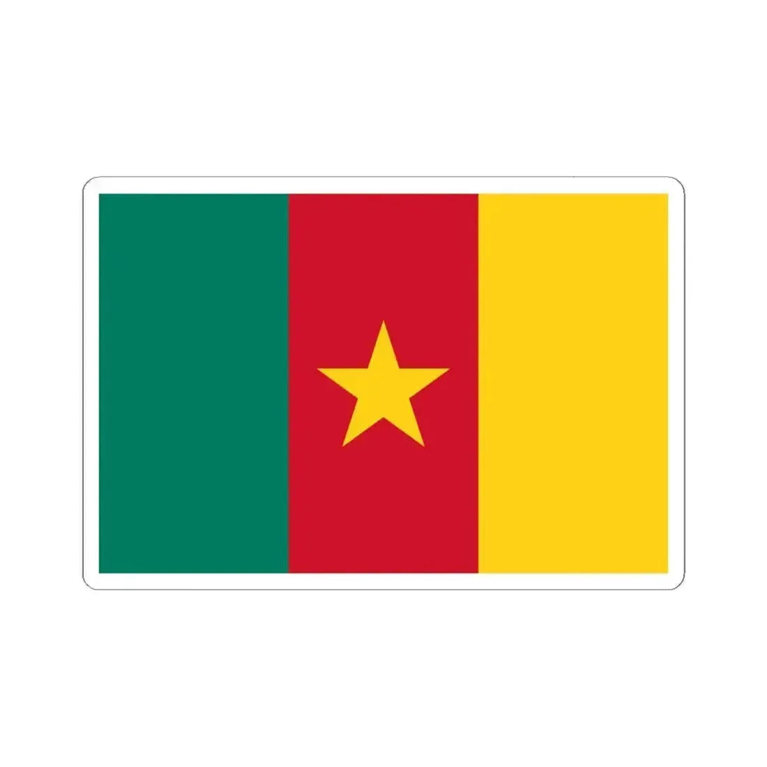 Flag of Cameroon type 2 (Cameroon) STICKER Vinyl Kiss-Cut Decal 6 Inch White - The Sticker Space