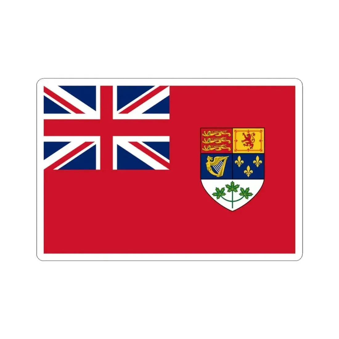 Flag of Canada 1921-1957 2-3 (Canada) STICKER Vinyl Kiss-Cut Decal 3 Inch White - The Sticker Space