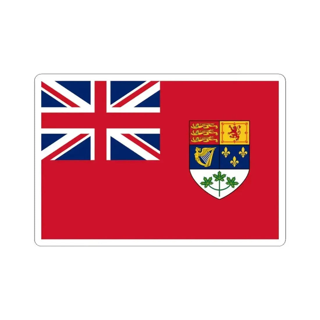 Flag of Canada 1921-1957 2-3 (Canada) STICKER Vinyl Kiss-Cut Decal 4 Inch White - The Sticker Space