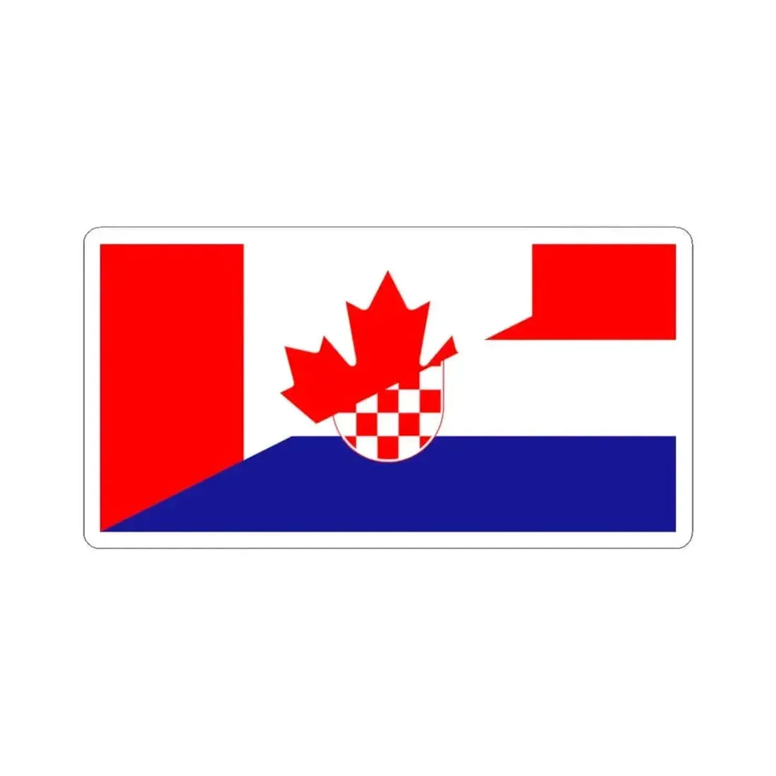 Flag of Canada and Croatia (Canada) STICKER Vinyl Kiss-Cut Decal 3 Inch White - The Sticker Space