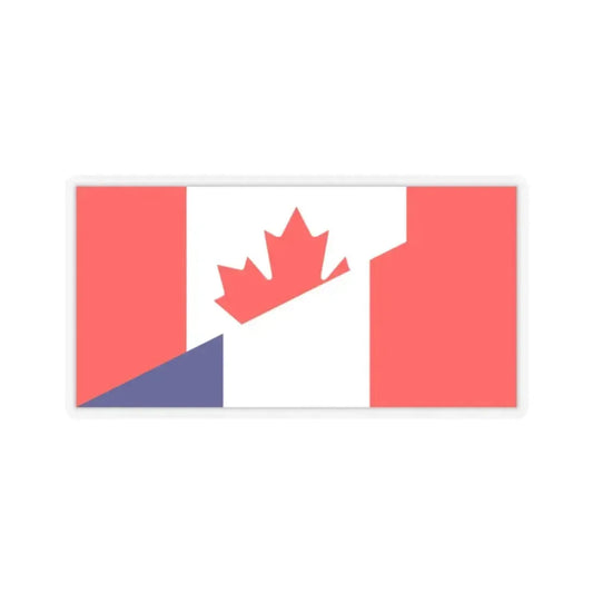 Flag of Canada and France (Canada) STICKER Vinyl Kiss-Cut Decal 2 Inch Transparent - The Sticker Space