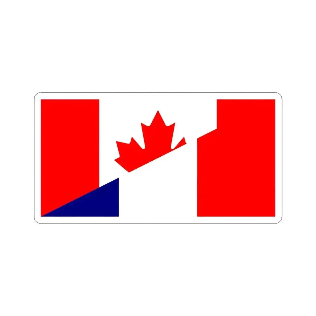 Flag of Canada and France (Canada) STICKER Vinyl Kiss-Cut Decal 6 Inch White - The Sticker Space