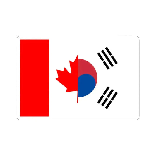 Flag of Canada and South Korea (Canada) STICKER Vinyl Kiss-Cut Decal 2 Inch White - The Sticker Space