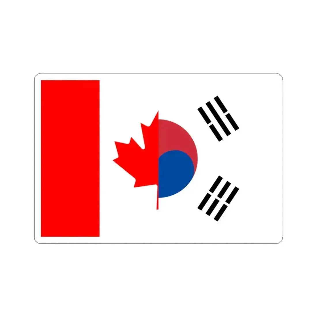 Flag of Canada and South Korea (Canada) STICKER Vinyl Kiss-Cut Decal 3 Inch White - The Sticker Space