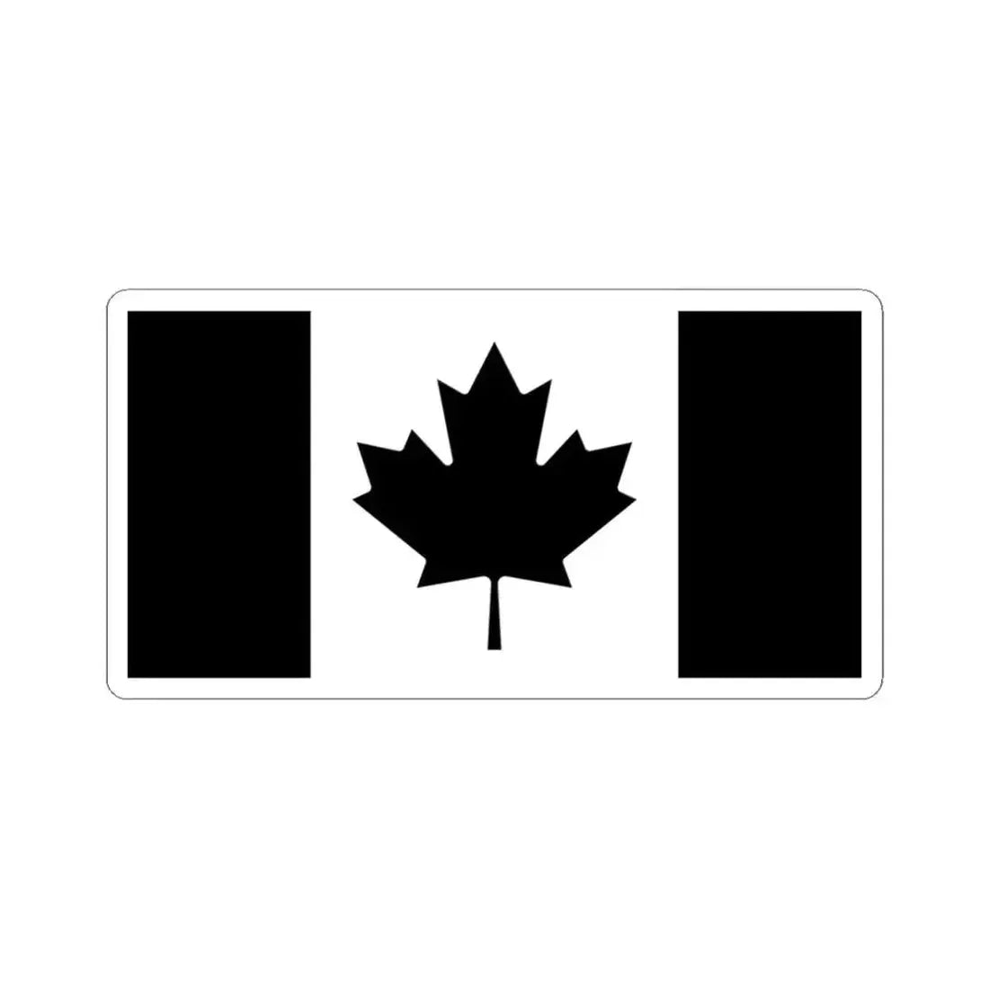 Flag of Canada black and white (Canada) STICKER Vinyl Kiss-Cut Decal 3 Inch White - The Sticker Space