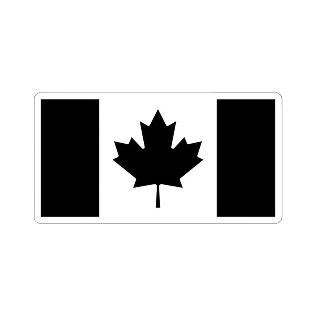 Flag of Canada black and white (Canada) STICKER Vinyl Kiss-Cut Decal 4 Inch White - The Sticker Space
