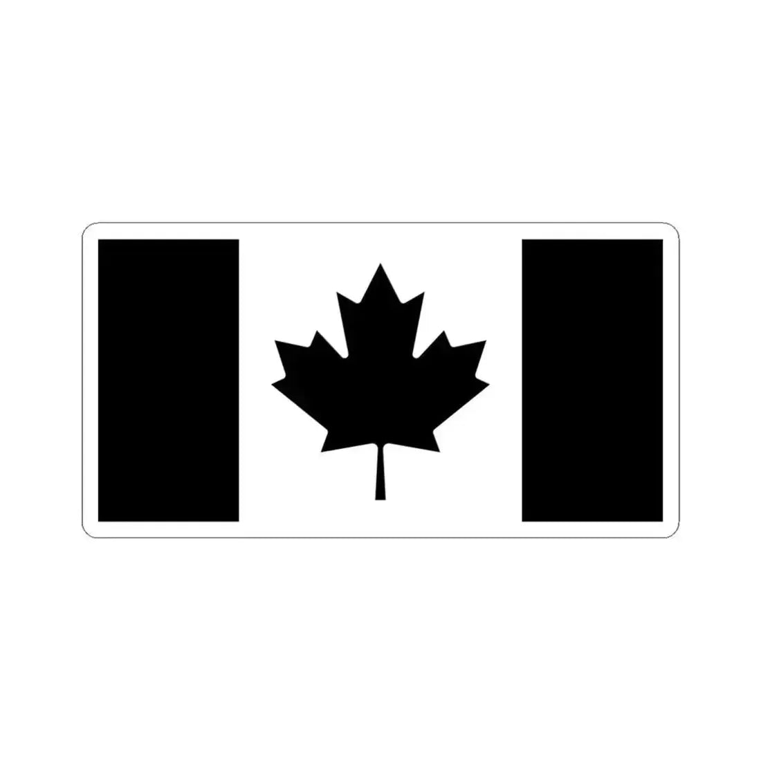 Flag of Canada black and white (Canada) STICKER Vinyl Kiss-Cut Decal 6 Inch White - The Sticker Space