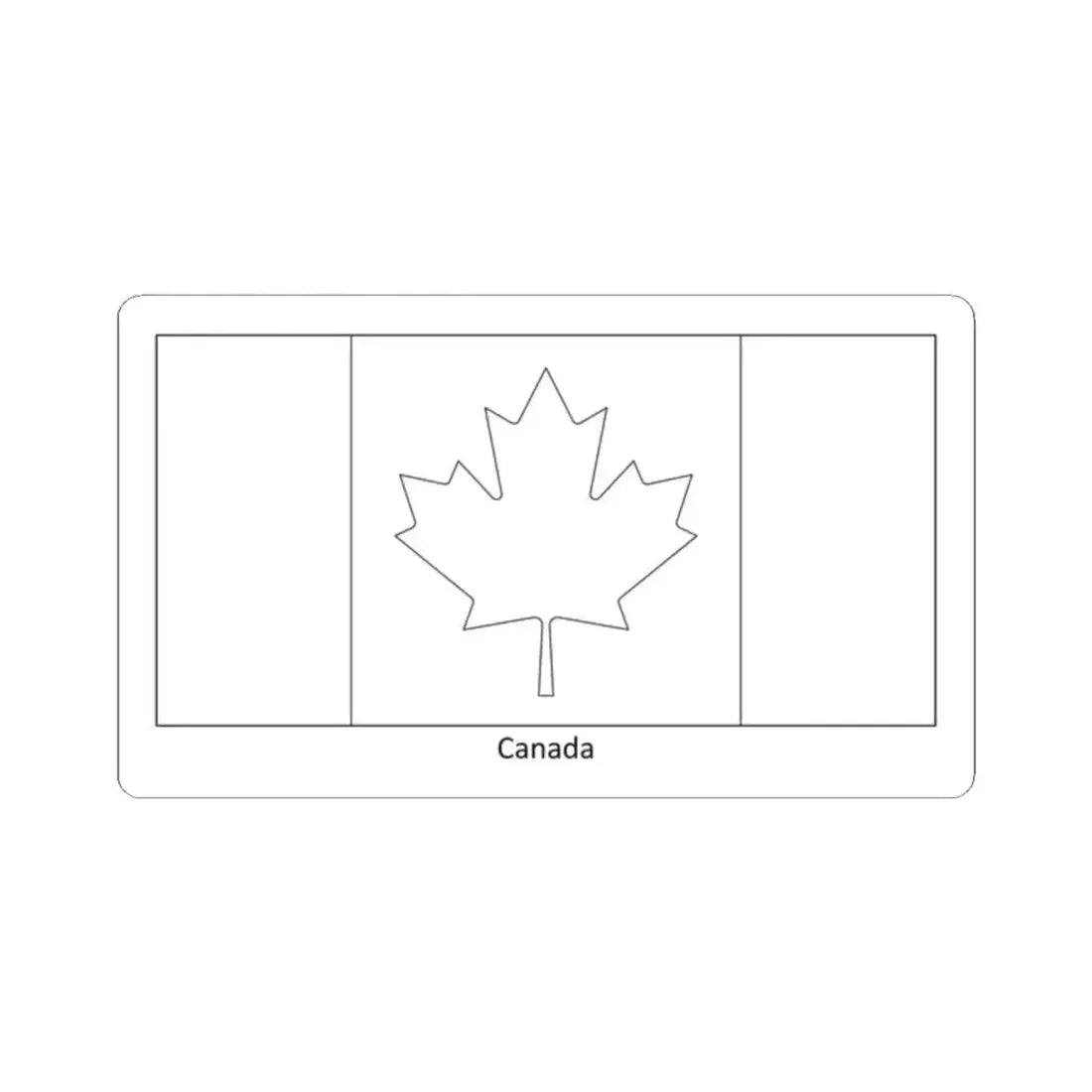 Flag of Canada colouring page (Canada) STICKER Vinyl Kiss-Cut Decal 2 Inch White - The Sticker Space