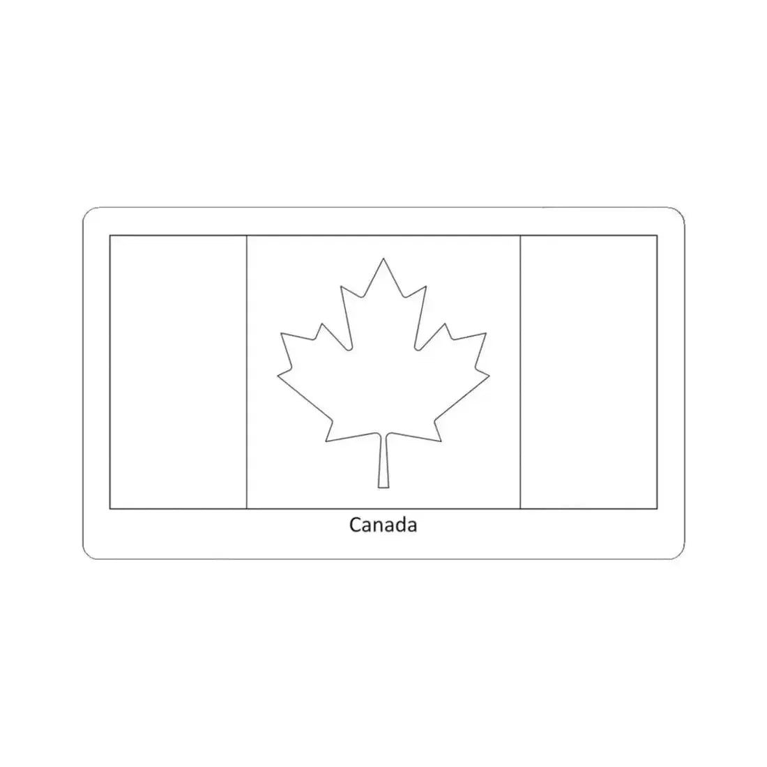Flag of Canada colouring page (Canada) STICKER Vinyl Kiss-Cut Decal 3 Inch White - The Sticker Space