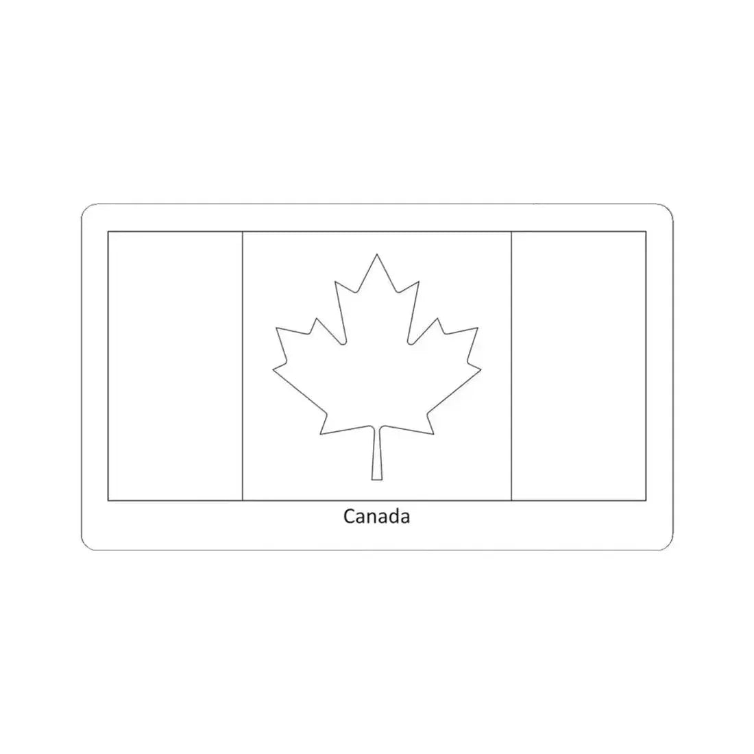Flag of Canada colouring page (Canada) STICKER Vinyl Kiss-Cut Decal 4 Inch White - The Sticker Space