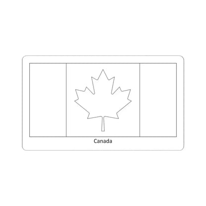 Flag of Canada colouring page (Canada) STICKER Vinyl Kiss-Cut Decal 4 Inch White - The Sticker Space