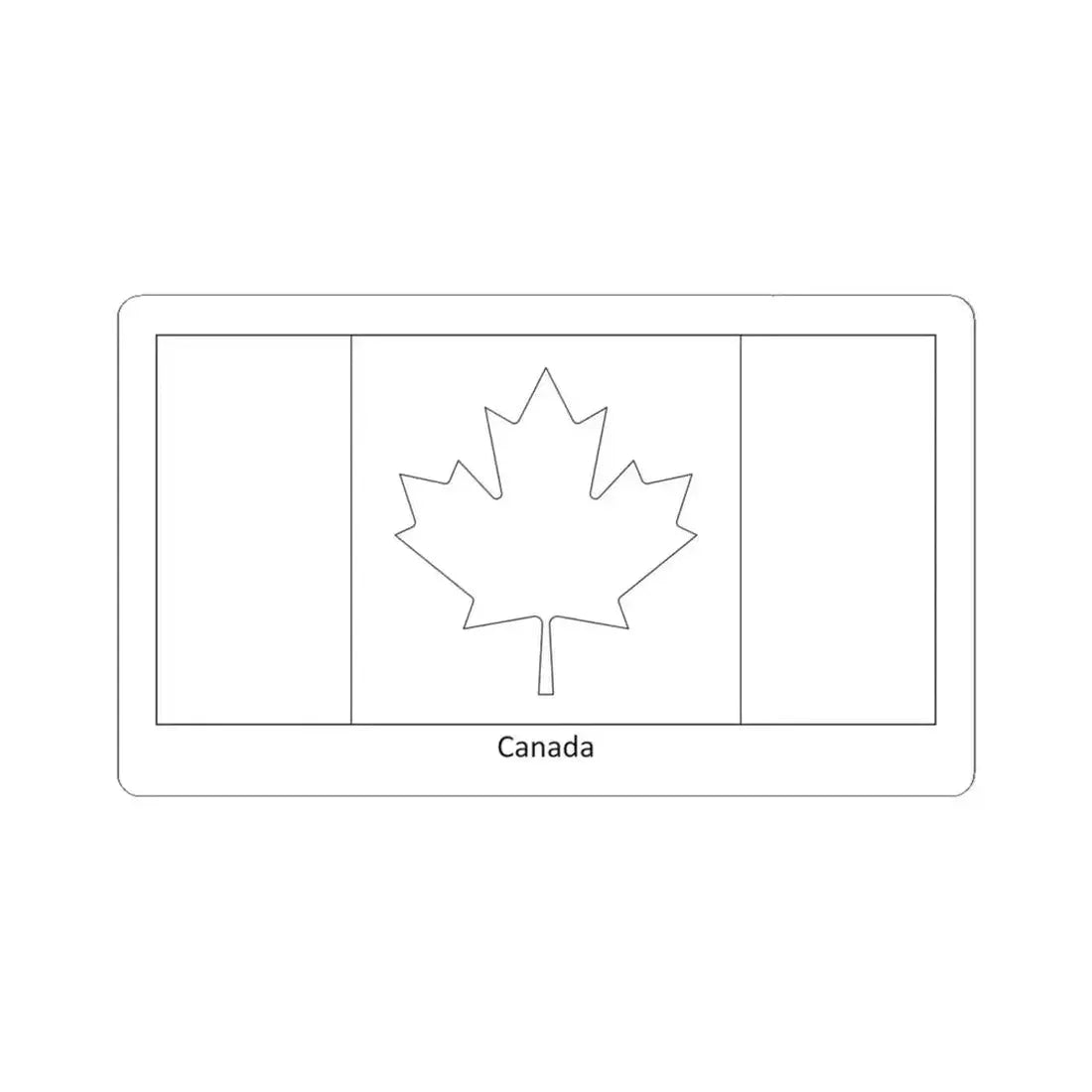 Flag of Canada colouring page (Canada) STICKER Vinyl Kiss-Cut Decal 6 Inch White - The Sticker Space
