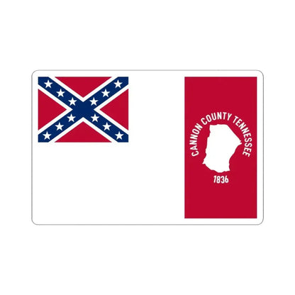 Flag of Cannon County Tennessee (United States) STICKER Vinyl Kiss-Cut Decal 4 Inch White - The Sticker Space