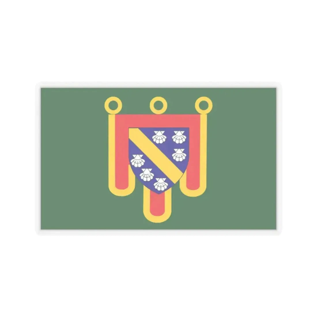 Flag of Cantal France 2 - STICKER Vinyl Kiss-Cut Decal 2 Inch Transparent - The Sticker Space