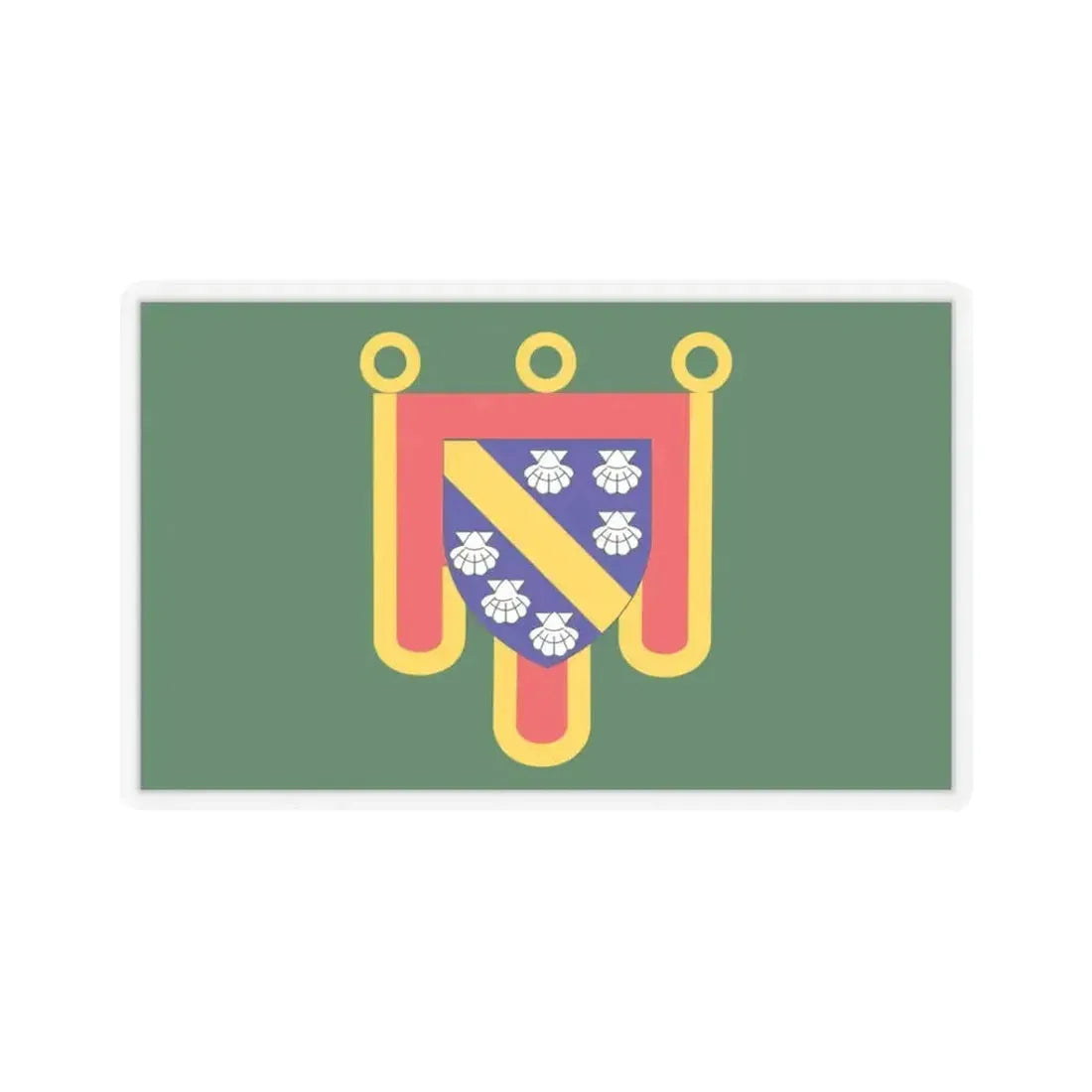 Flag of Cantal France 2 - STICKER Vinyl Kiss-Cut Decal 3 Inch Transparent - The Sticker Space