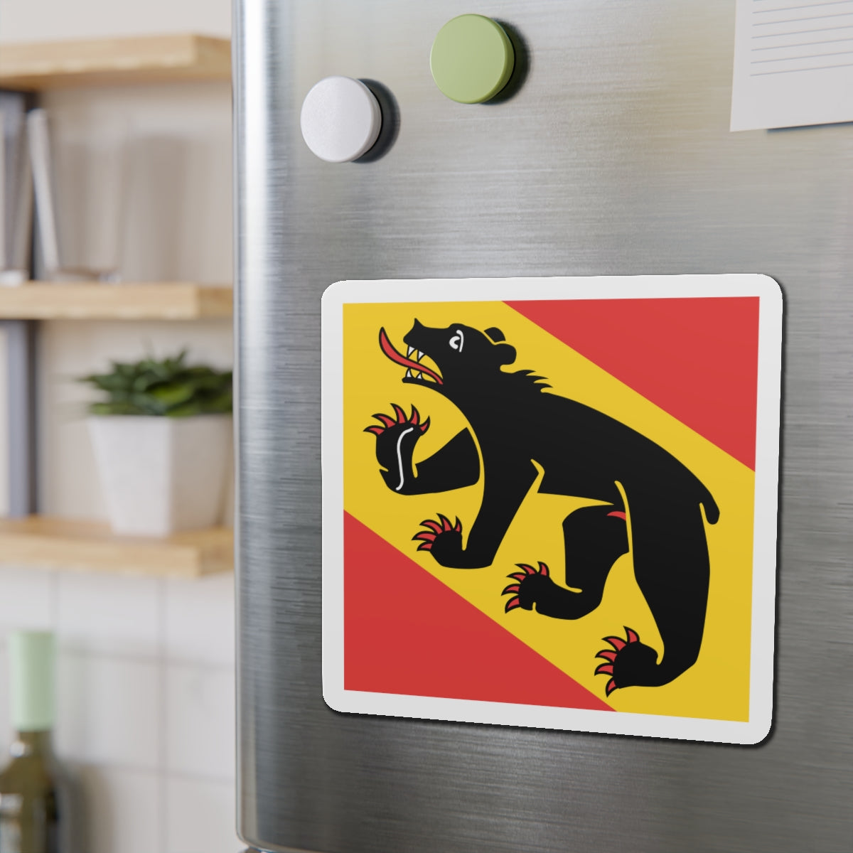 Flag of Canton of Bern Switzerland - Die-Cut Magnet-The Sticker Space