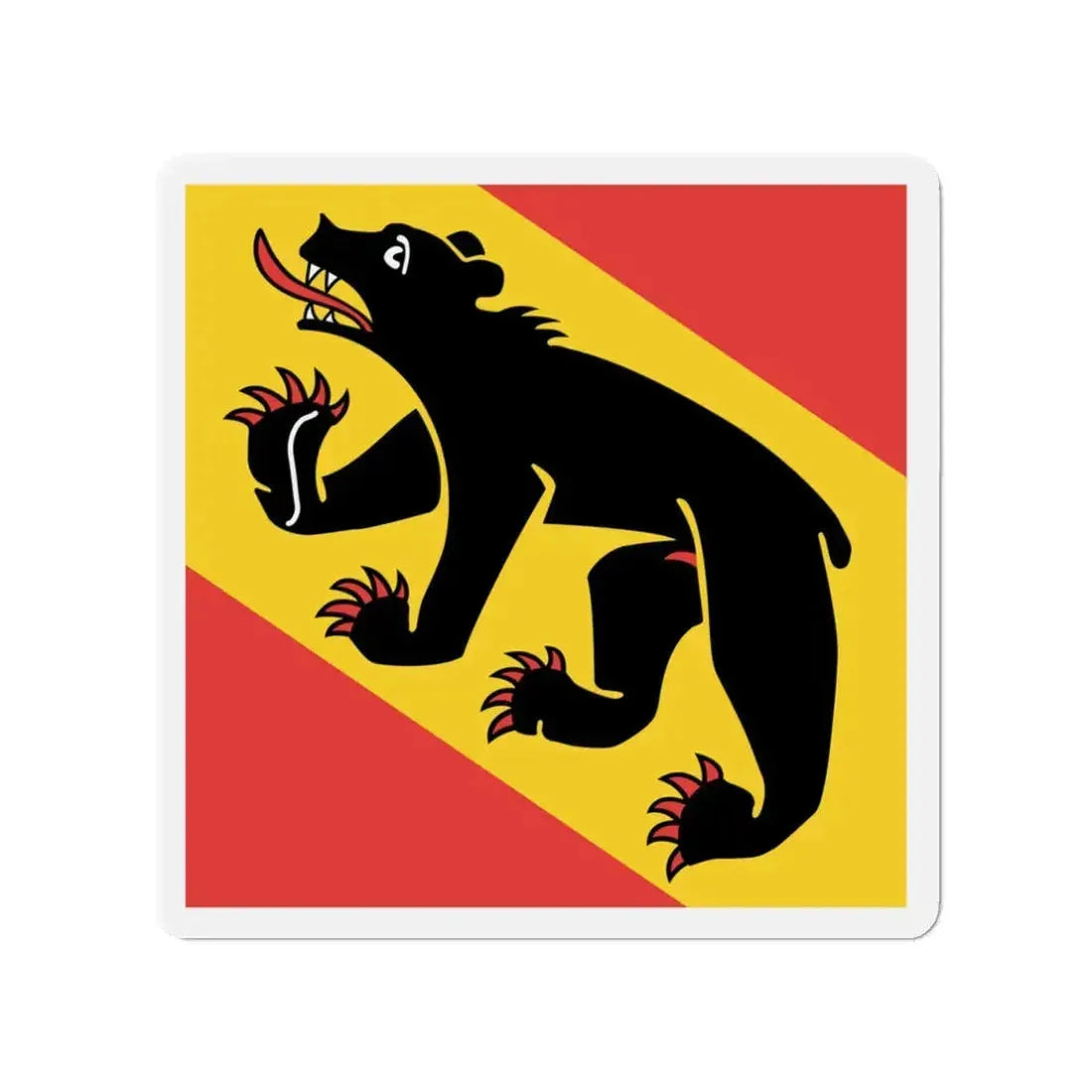 Flag of Canton of Bern Switzerland - Refrigerator Magnet 3 Inch - The Sticker Space