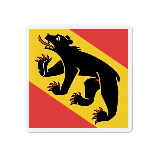 Flag of Canton of Bern Switzerland - Refrigerator Magnet 6 Inch - The Sticker Space