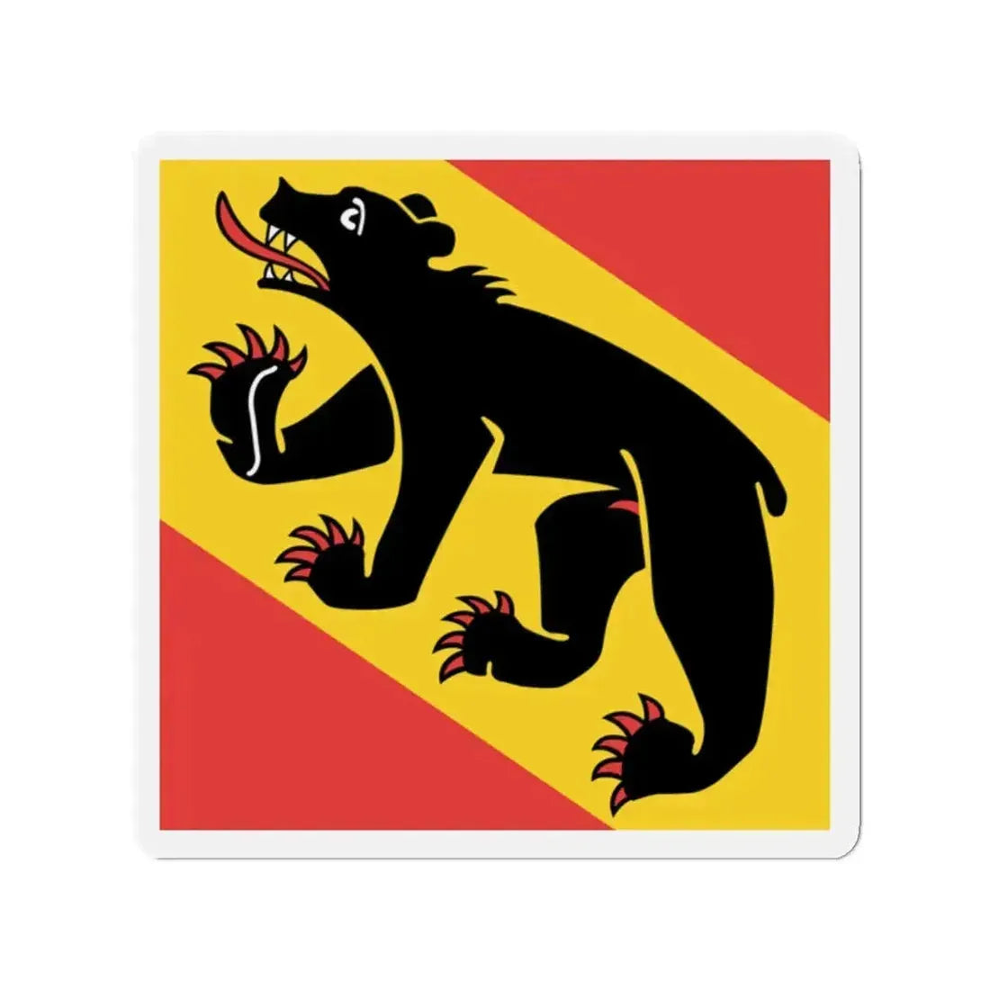 Flag of Canton of Bern Switzerland - Refrigerator Magnet - The Sticker Space