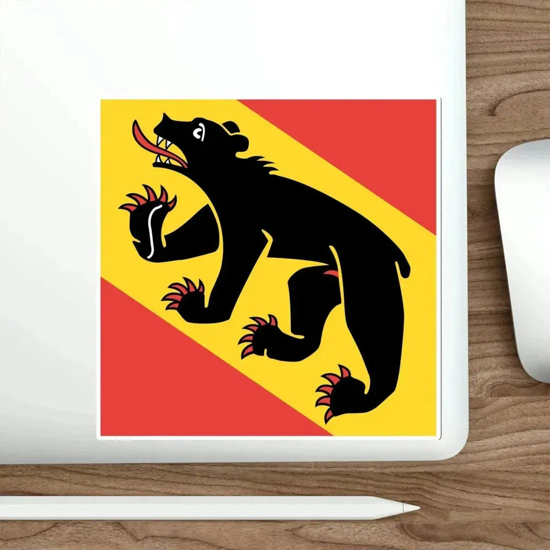 Flag of Canton of Bern Switzerland STICKER Vinyl Die-Cut Decal - The Sticker Space