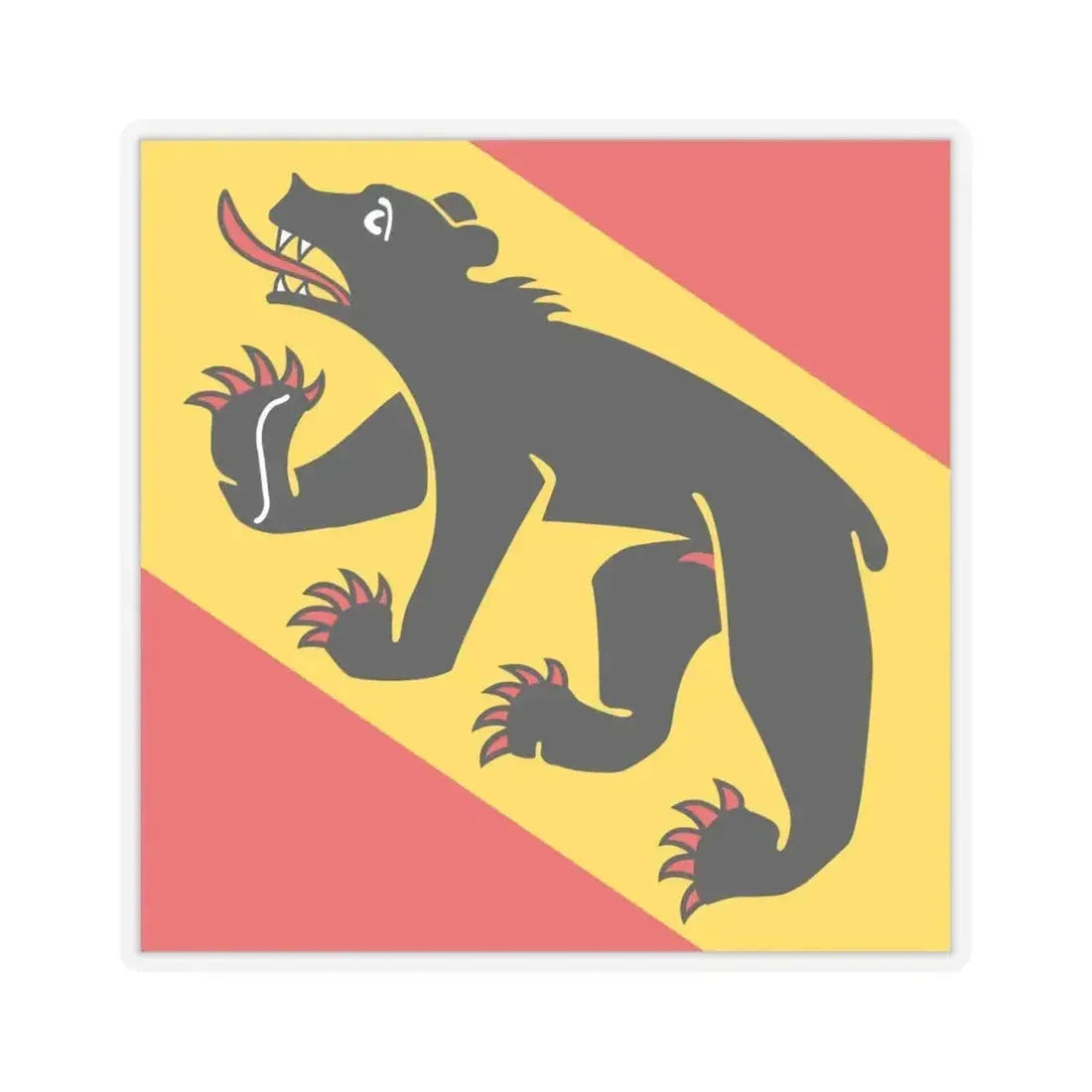 Flag of Canton of Bern Switzerland - STICKER Vinyl Kiss-Cut Decal 6 Inch Transparent - The Sticker Space