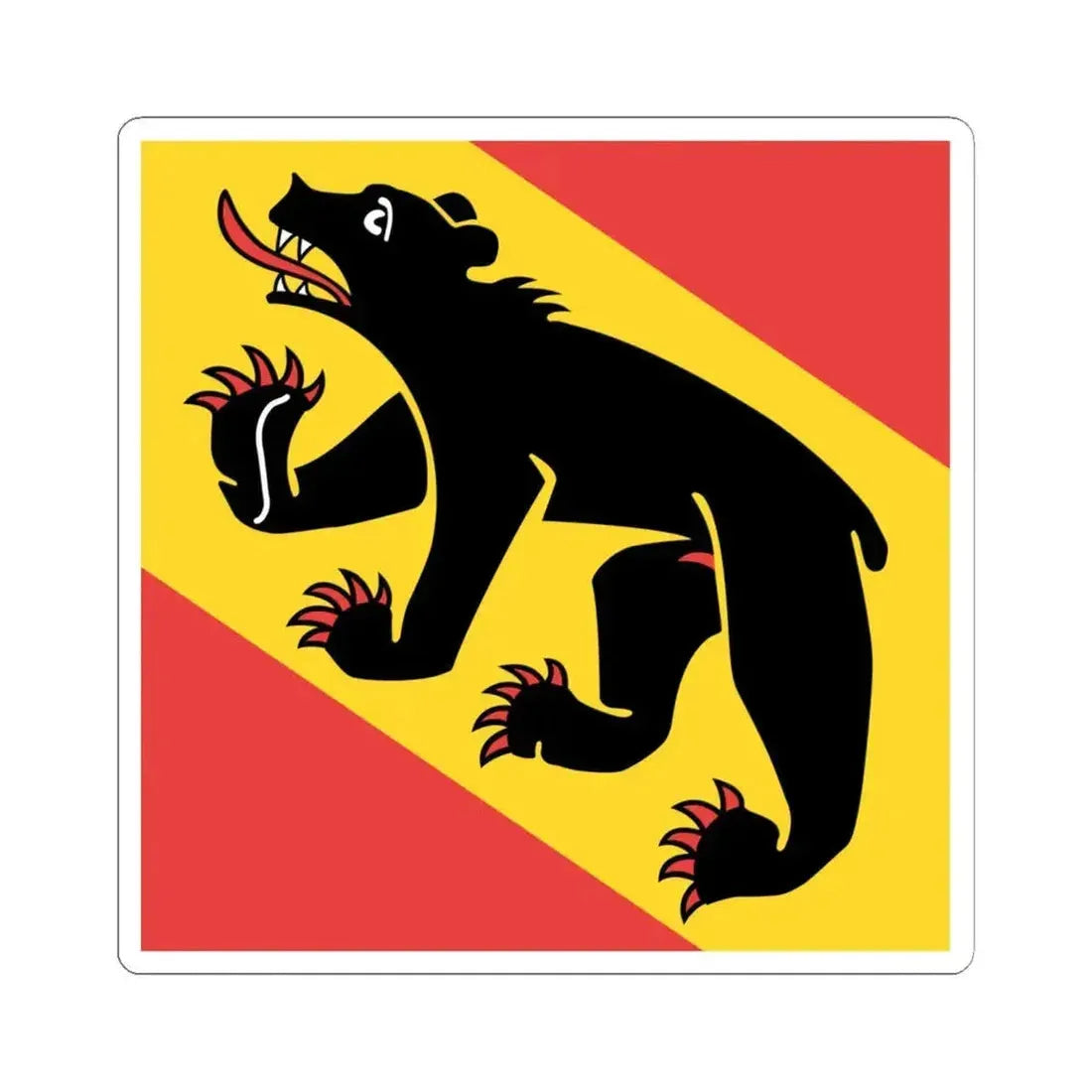 Flag of Canton of Bern Switzerland - STICKER Vinyl Kiss-Cut Decal 6 Inch White - The Sticker Space