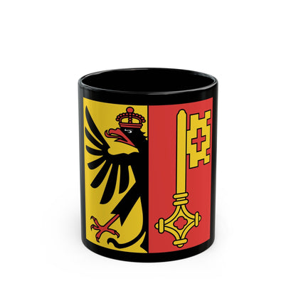 Flag of Canton of Geneva Switzerland - Black Coffee Mug-11oz-The Sticker Space