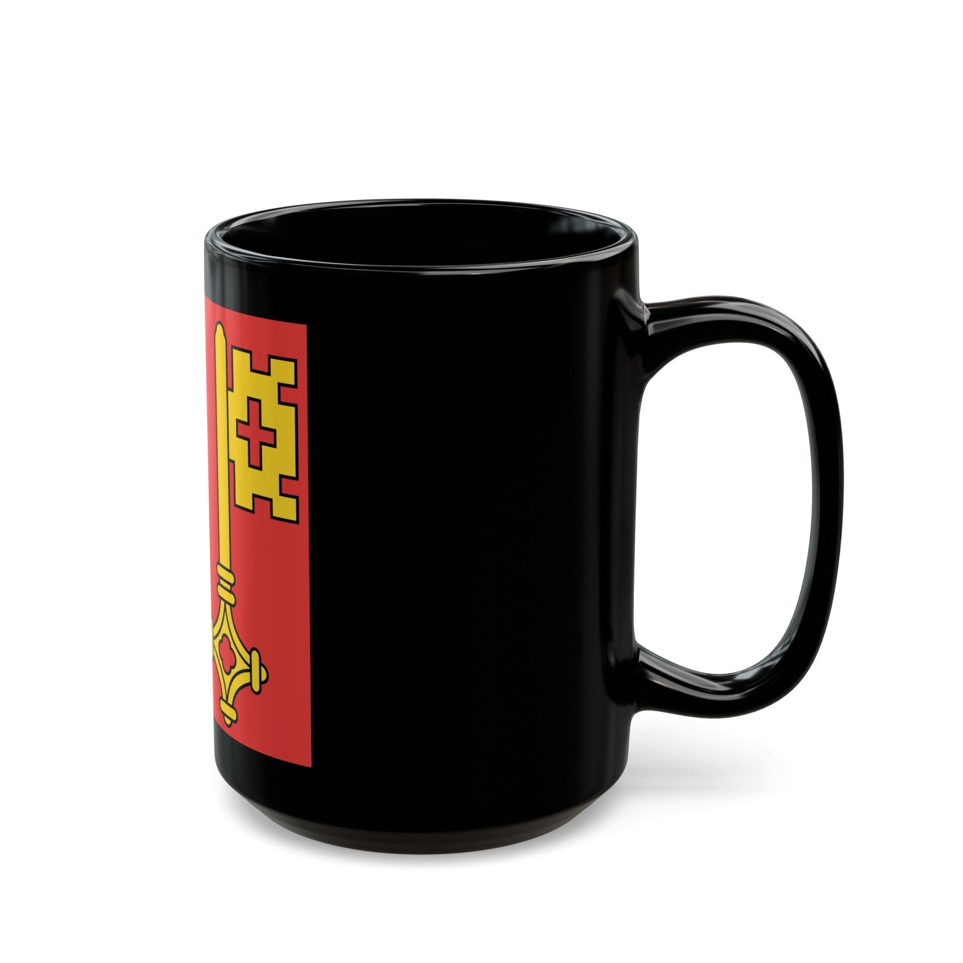 Flag of Canton of Geneva Switzerland - Black Coffee Mug-The Sticker Space