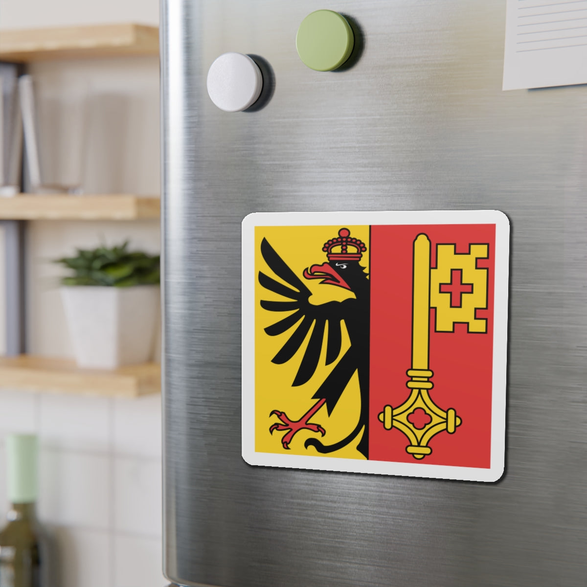 Flag of Canton of Geneva Switzerland - Die-Cut Magnet-The Sticker Space