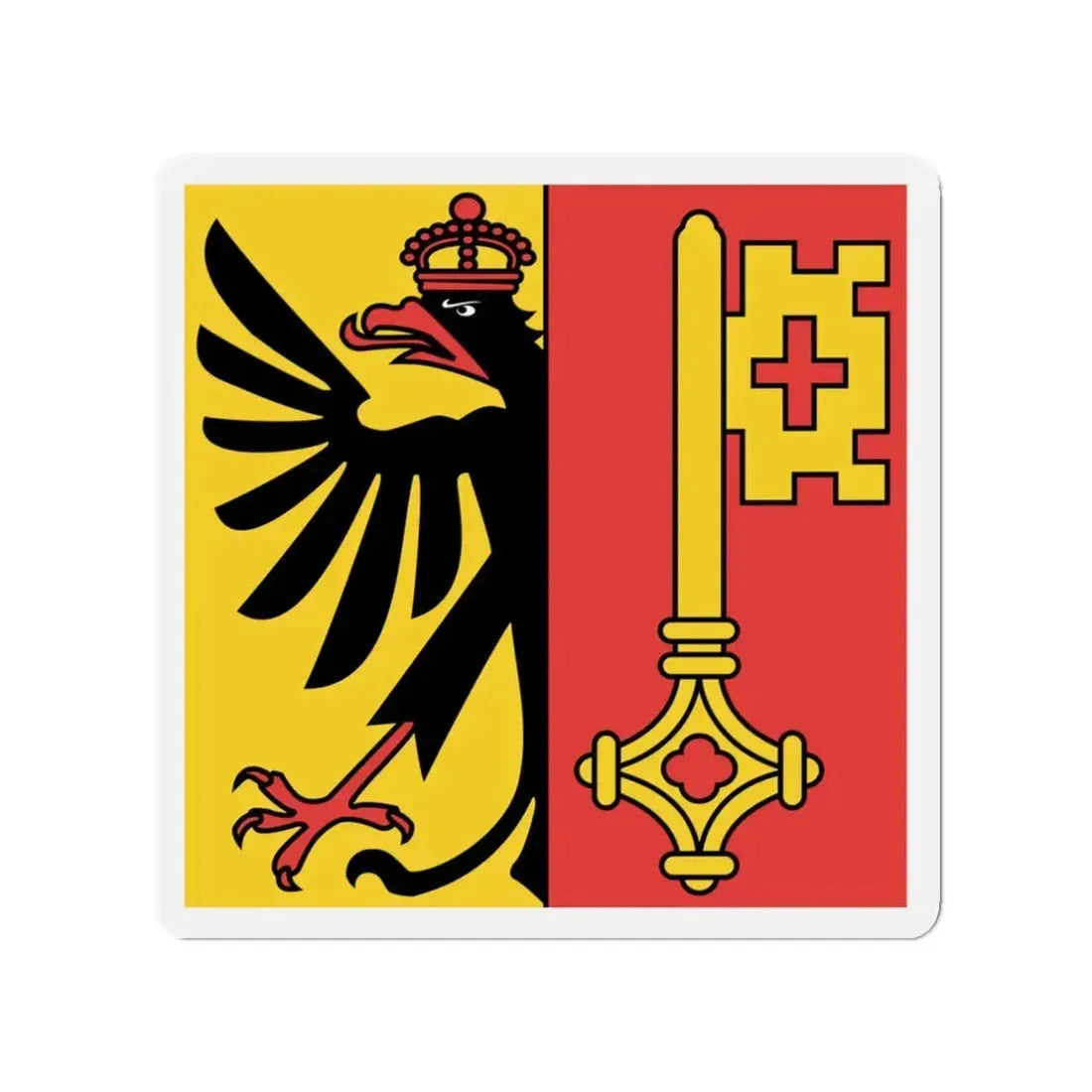 Flag of Canton of Geneva Switzerland - Refrigerator Magnet 3 Inch - The Sticker Space