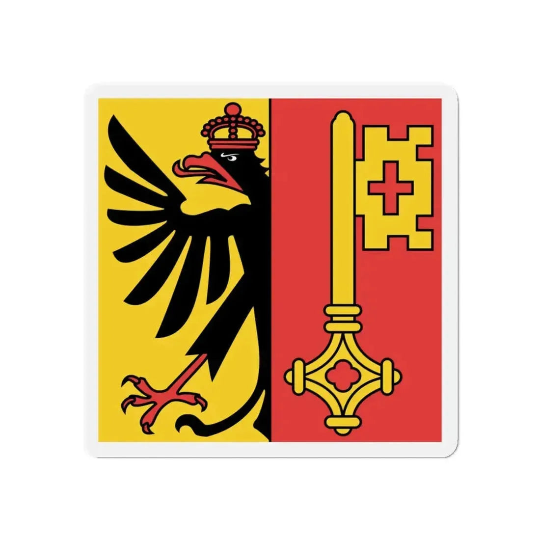 Flag of Canton of Geneva Switzerland - Refrigerator Magnet 5 Inch - The Sticker Space