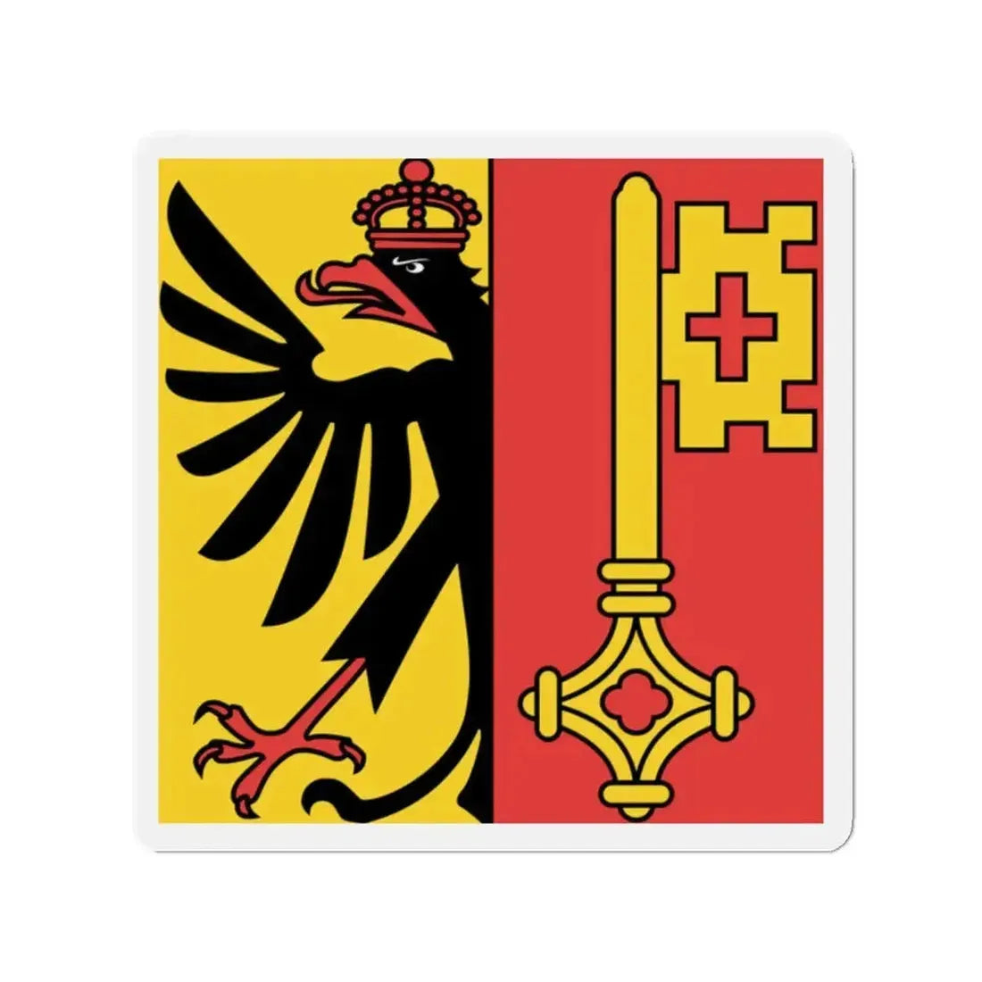 Flag of Canton of Geneva Switzerland - Refrigerator Magnet - The Sticker Space