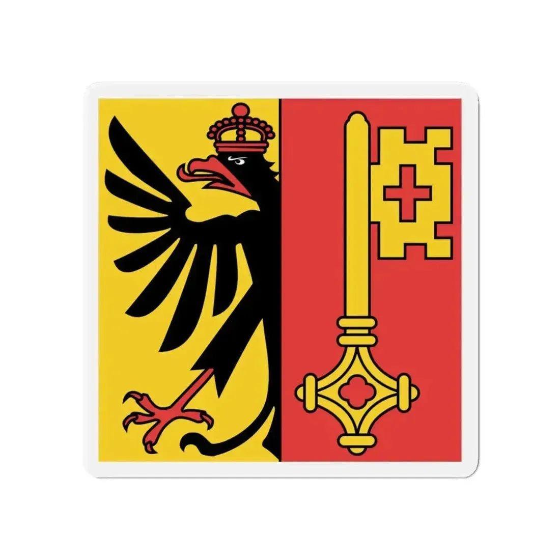 Flag of Canton of Geneva Switzerland - Refrigerator Magnet - The Sticker Space