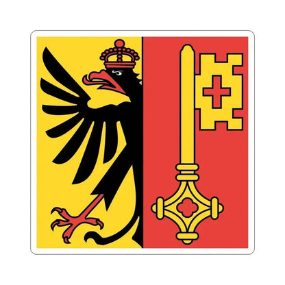 Flag of Canton of Geneva Switzerland STICKER Vinyl Die-Cut Decal 5 Inch - The Sticker Space