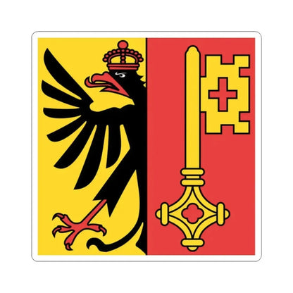 Flag of Canton of Geneva Switzerland - STICKER Vinyl Kiss-Cut Decal 2 Inch White - The Sticker Space