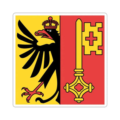 Flag of Canton of Geneva Switzerland - STICKER Vinyl Kiss-Cut Decal 3 Inch White - The Sticker Space