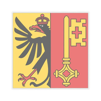 Flag of Canton of Geneva Switzerland - STICKER Vinyl Kiss-Cut Decal 6 Inch Transparent - The Sticker Space