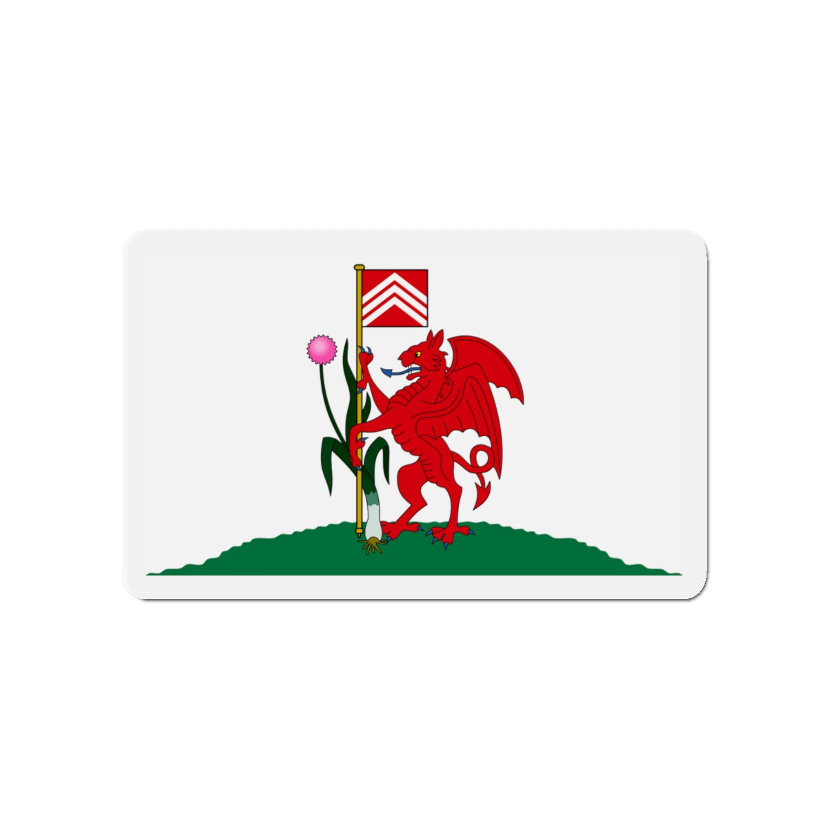 Flag of Cardiff UK - Die-Cut Magnet-4" x 4"-The Sticker Space