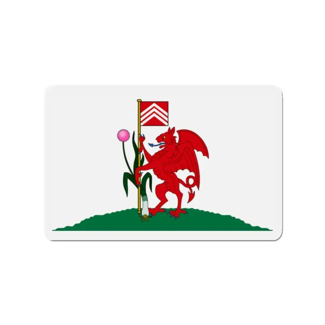Flag of Cardiff UK - Refrigerator Magnet 2 Inch - The Sticker Space
