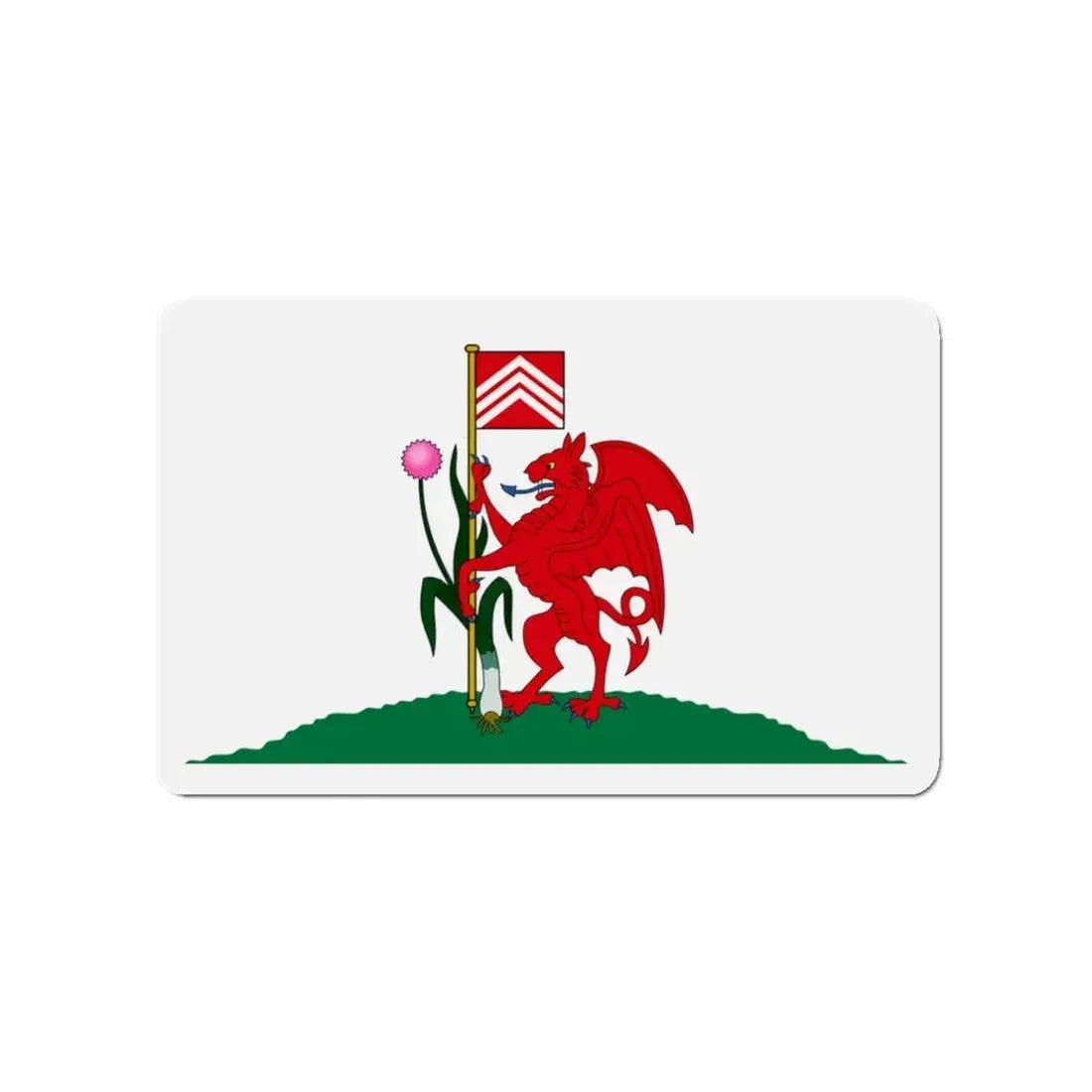 Flag of Cardiff UK - Refrigerator Magnet 3 Inch - The Sticker Space