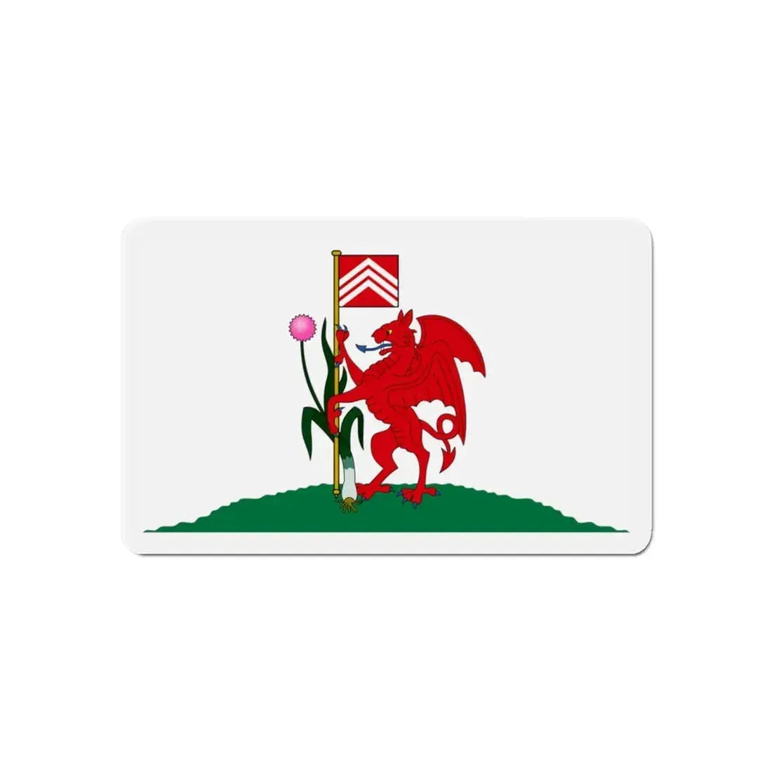 Flag of Cardiff UK - Refrigerator Magnet 6 Inch - The Sticker Space
