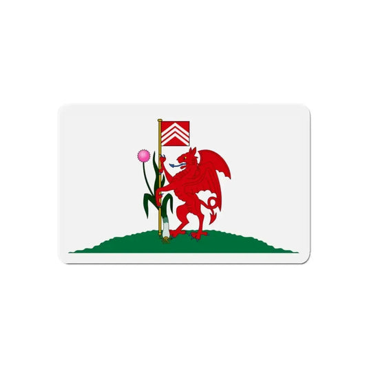 Flag of Cardiff UK - Refrigerator Magnet 6 Inch - The Sticker Space