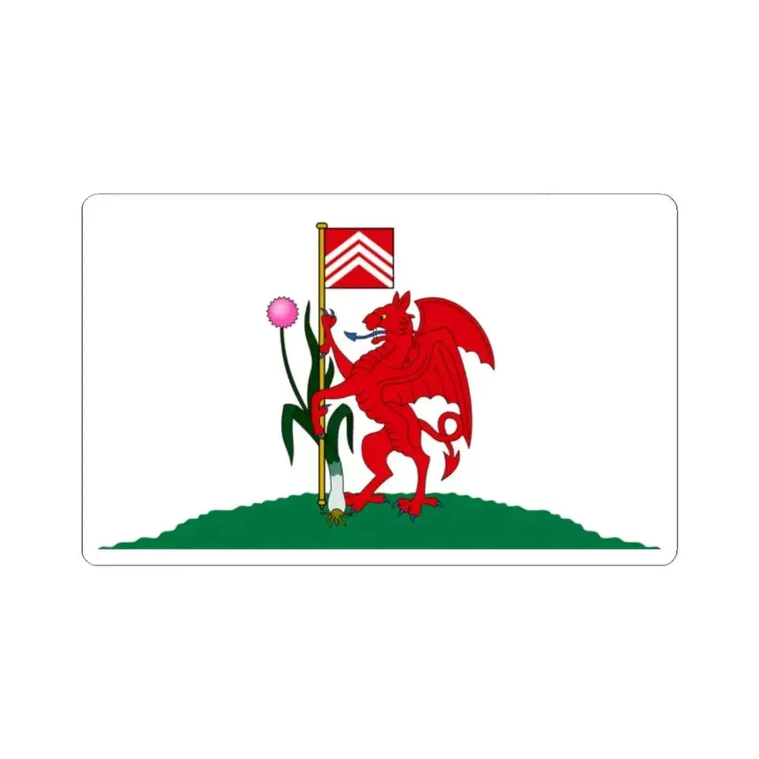 Flag of Cardiff UK - STICKER Vinyl Kiss-Cut Decal 2 Inch White - The Sticker Space