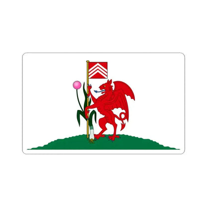 Flag of Cardiff UK - STICKER Vinyl Kiss-Cut Decal 3 Inch White - The Sticker Space